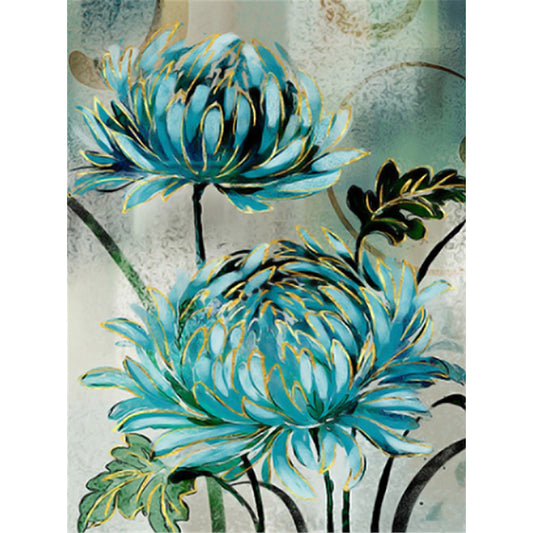 Blue Flower - Full Square Drill Diamond Painting 30*40CM