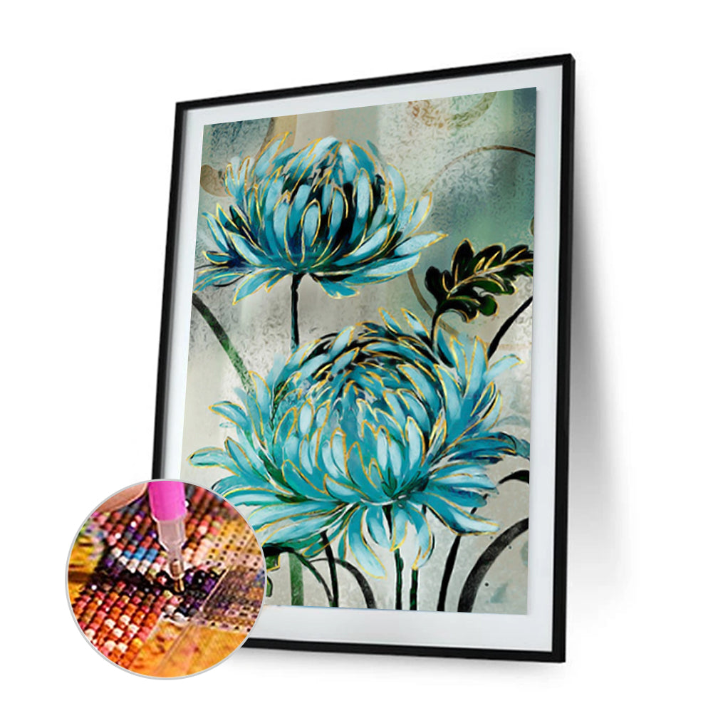 Blue Flower - Full Square Drill Diamond Painting 30*40CM