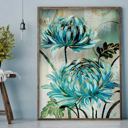 Blue Flower - Full Square Drill Diamond Painting 30*40CM