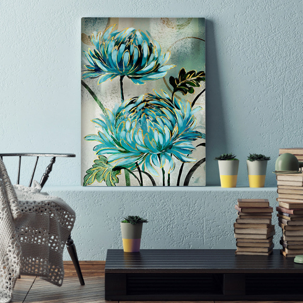 Blue Flower - Full Square Drill Diamond Painting 30*40CM