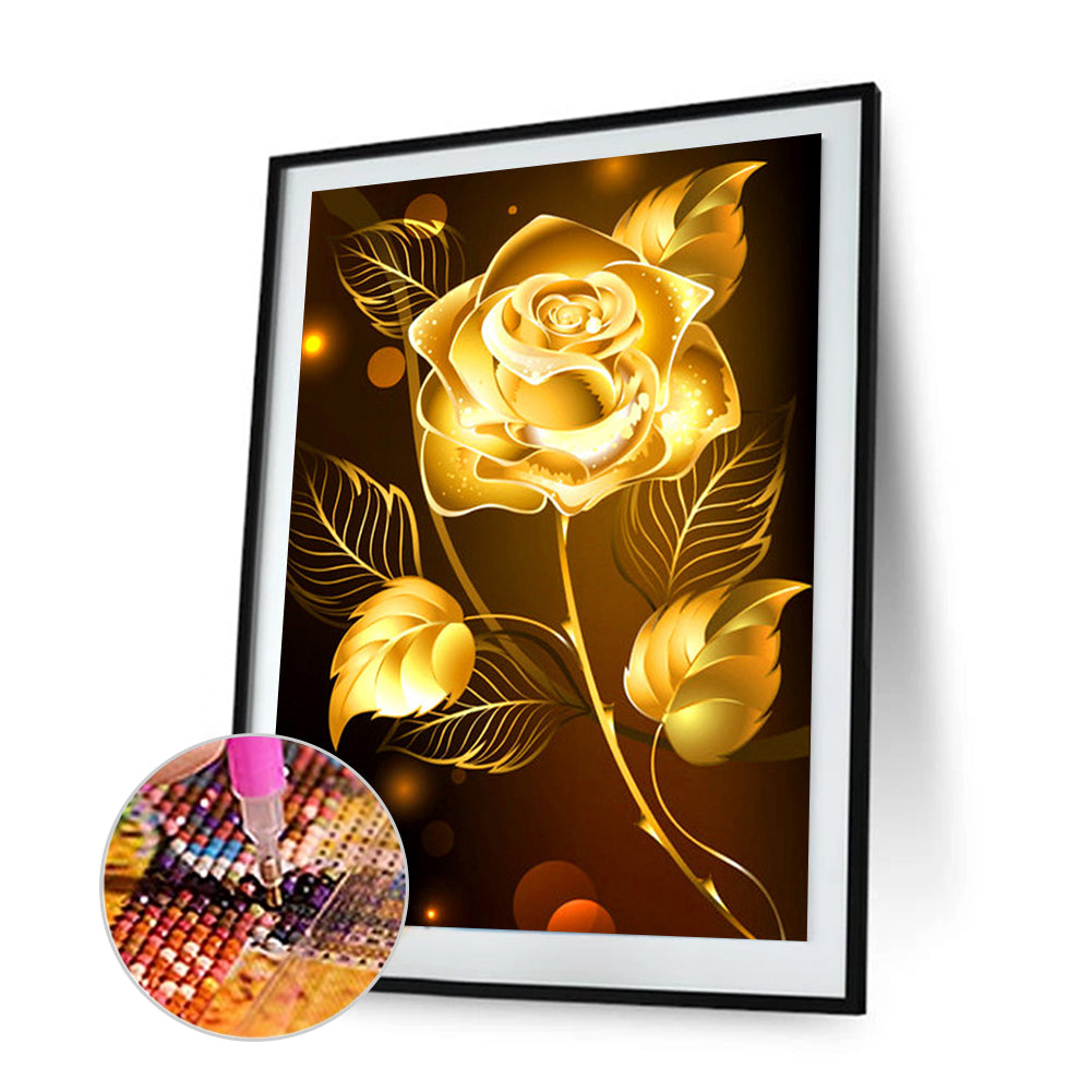 Golden Rose - Full Square Drill Diamond Painting 30*40CM