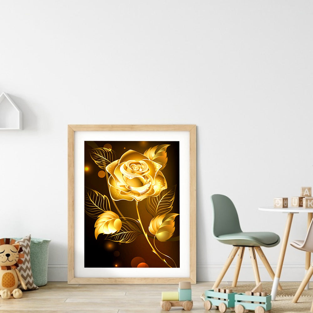 Golden Rose - Full Square Drill Diamond Painting 30*40CM