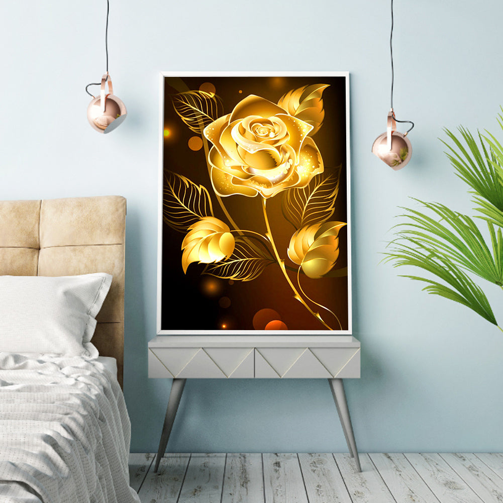 Golden Rose - Full Square Drill Diamond Painting 30*40CM