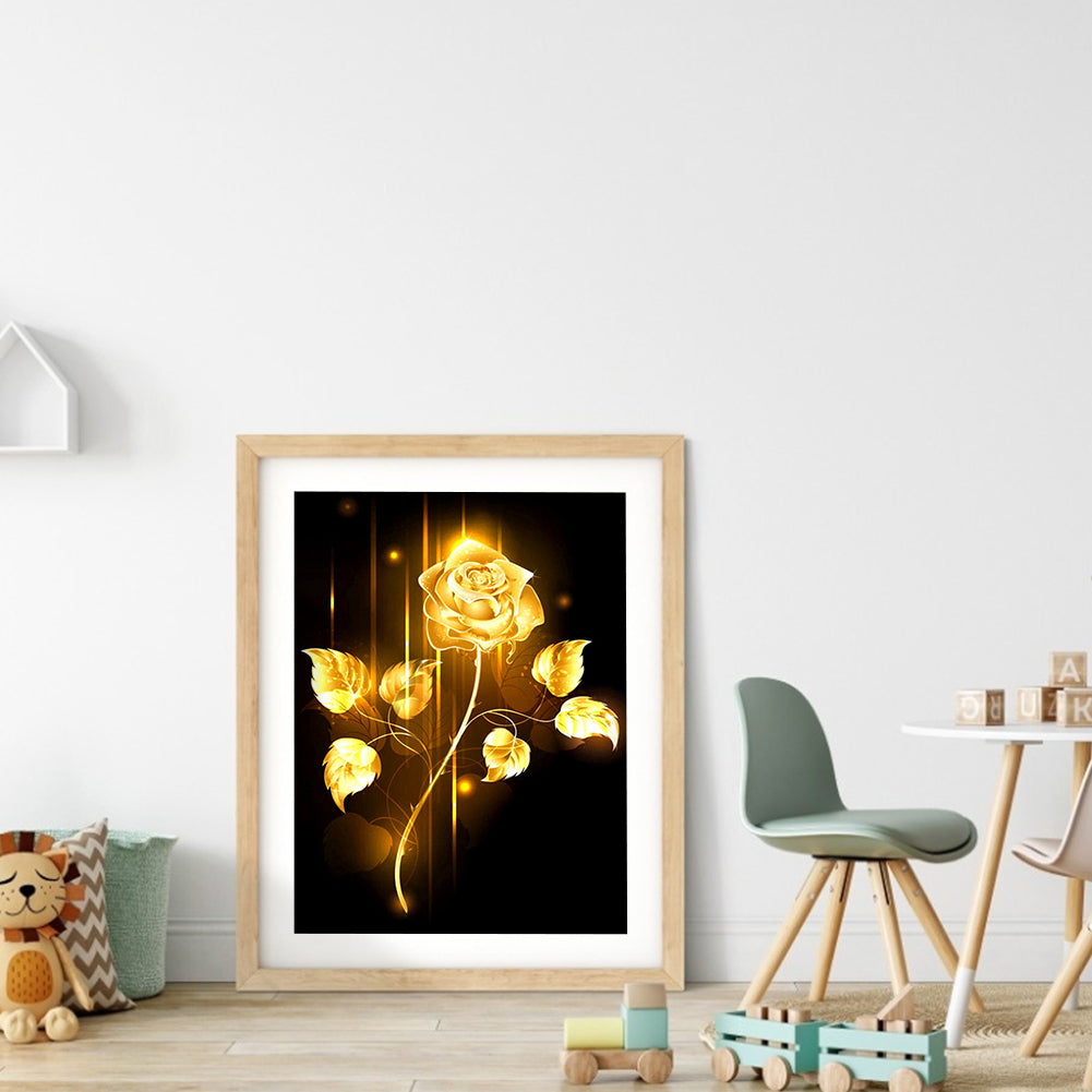 Golden Rose - Full Square Drill Diamond Painting 30*40CM