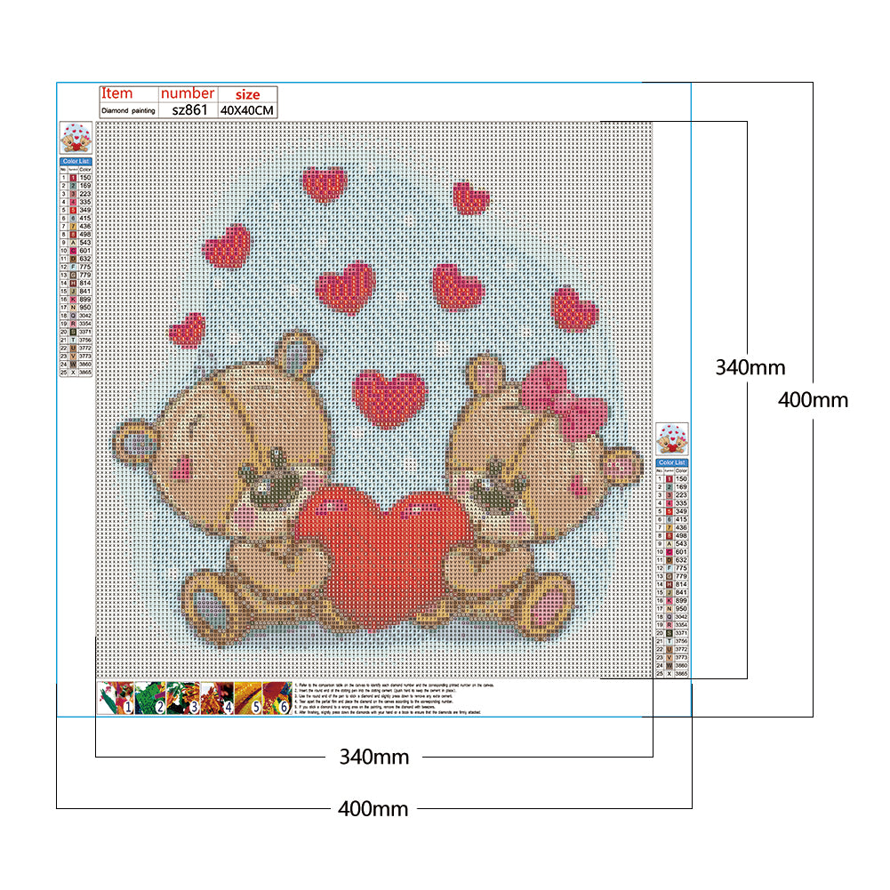 Cartoon Bear - Full Square Drill Diamond Painting 40*40CM