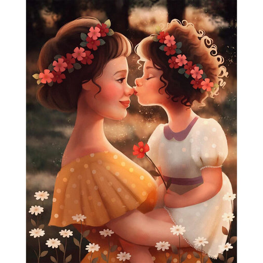 Mother Daughter - Full Round Drill Diamond Painting 30*40CM