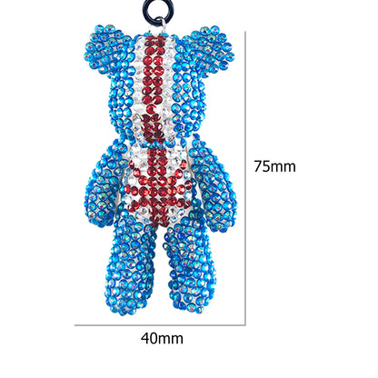 Diamond Mosaic Bear Keychain DIY Rhinestone Drill Painting Kit Key Chain