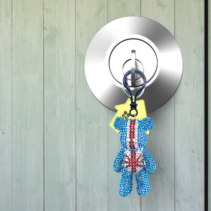 Diamond Mosaic Bear Keychain DIY Rhinestone Drill Painting Kit Key Chain