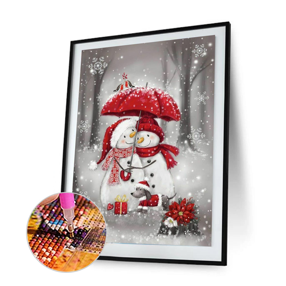 Snowman - Full Round Drill Diamond Painting 35*45CM