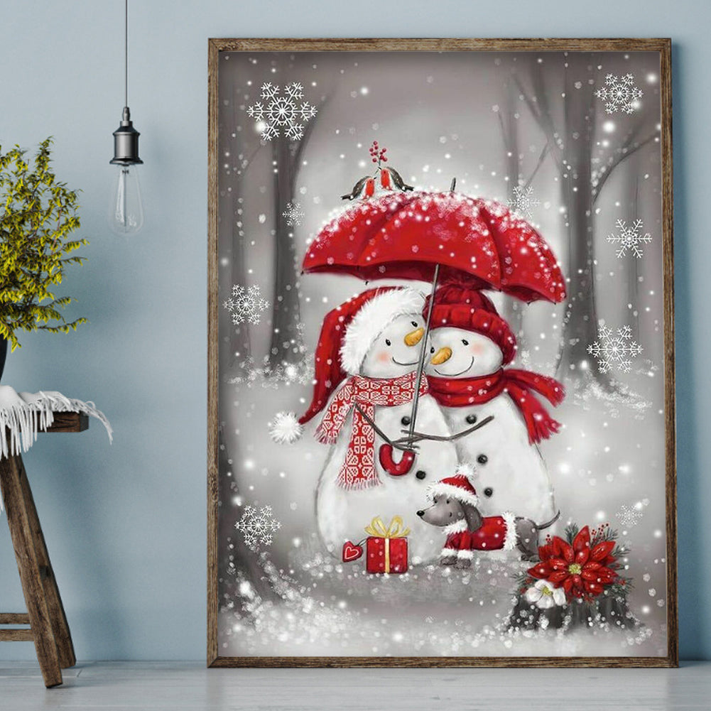 Snowman - Full Round Drill Diamond Painting 35*45CM