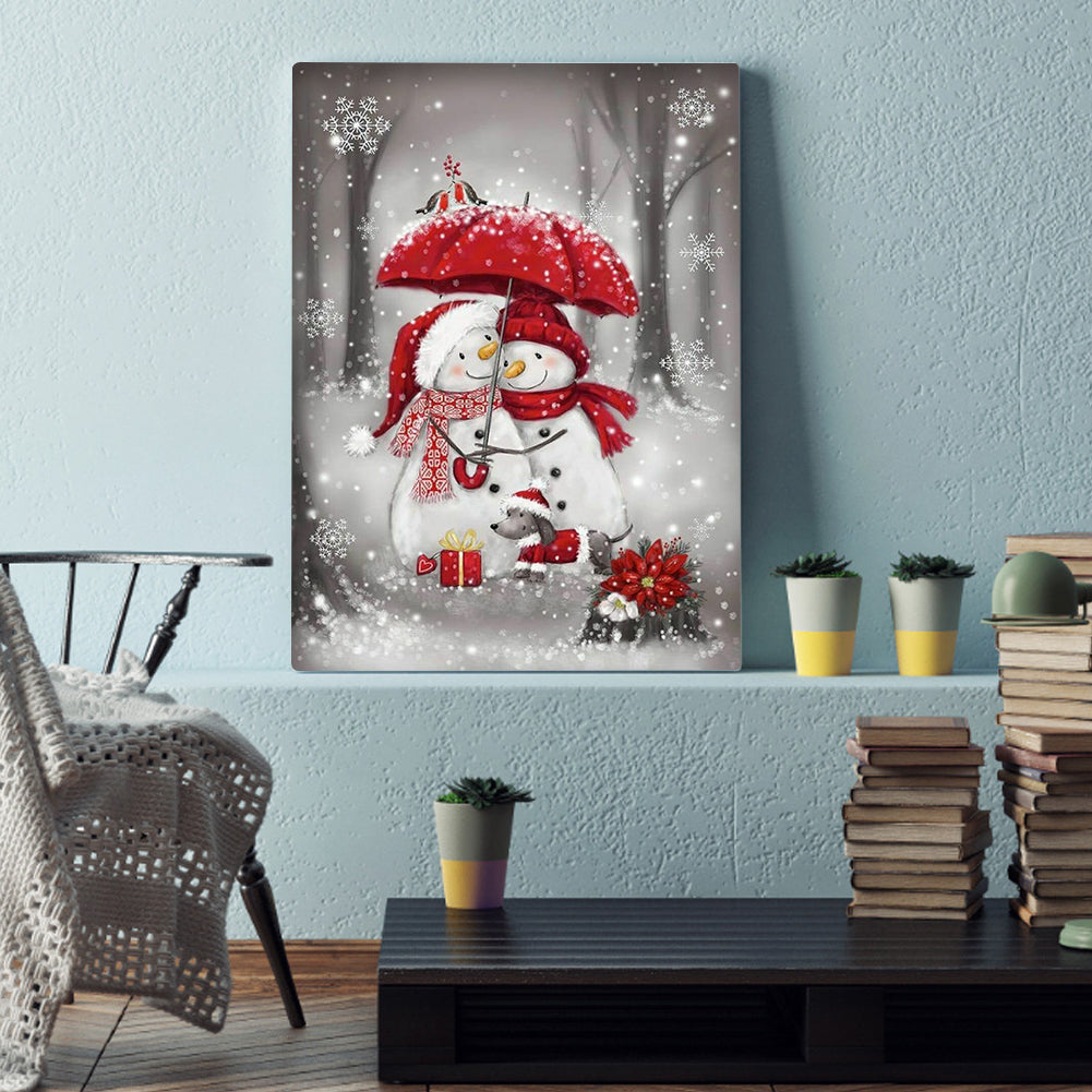 Snowman - Full Round Drill Diamond Painting 35*45CM