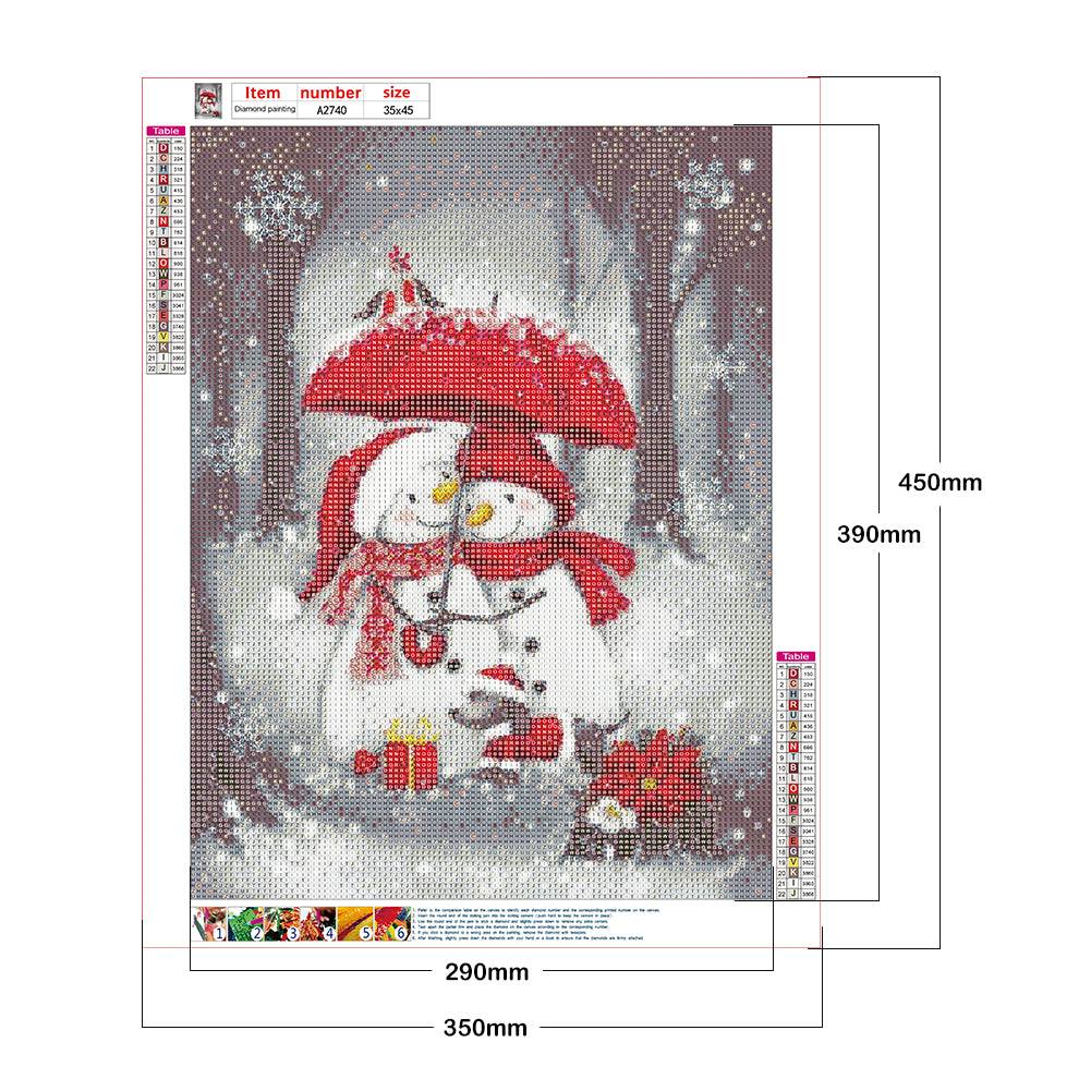 Snowman - Full Round Drill Diamond Painting 35*45CM