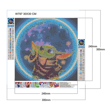 Cartoon Yoda - Full Round Drill Diamond Painting 30*30CM