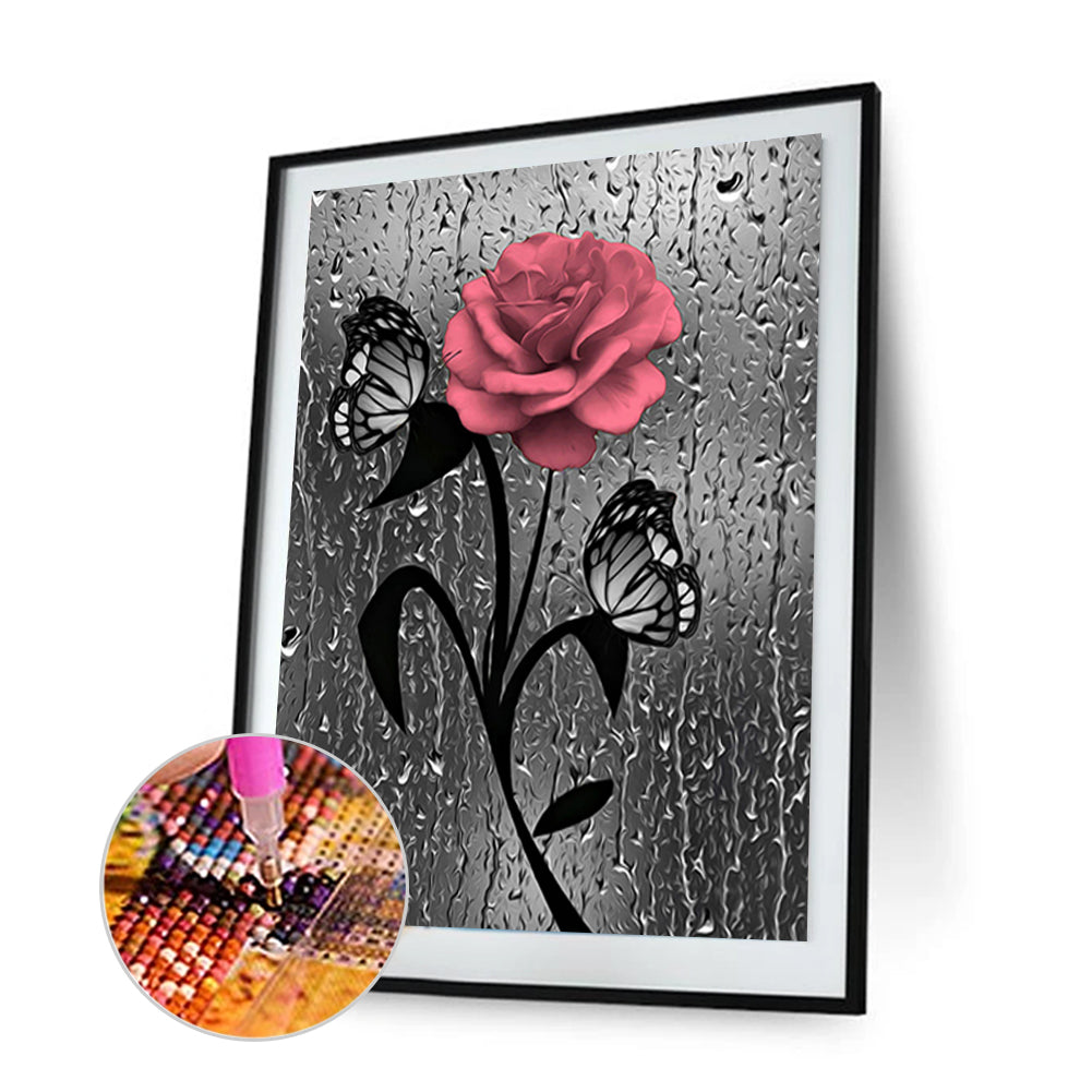 Rose - Special Shaped Drill Diamond Painting 30*40CM