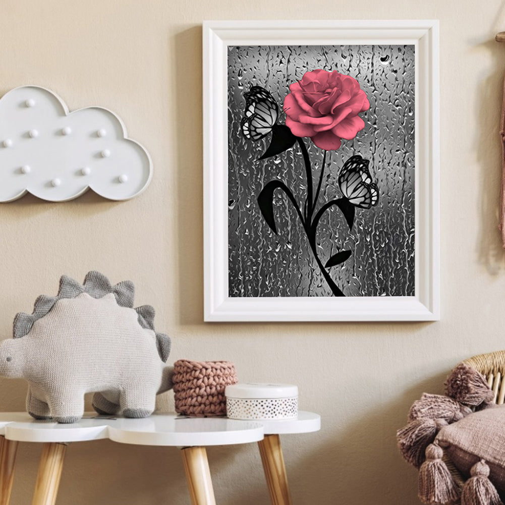 Rose - Special Shaped Drill Diamond Painting 30*40CM