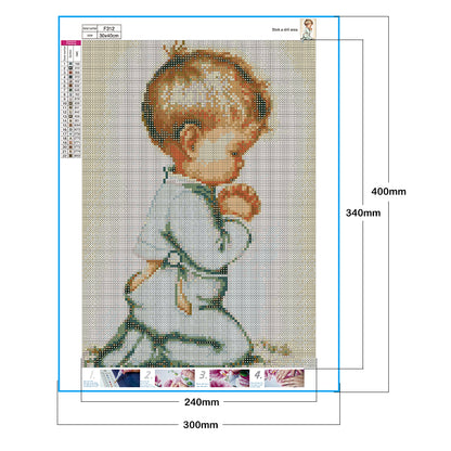 Praying Kid - Full Square Drill Diamond Painting 30*40CM