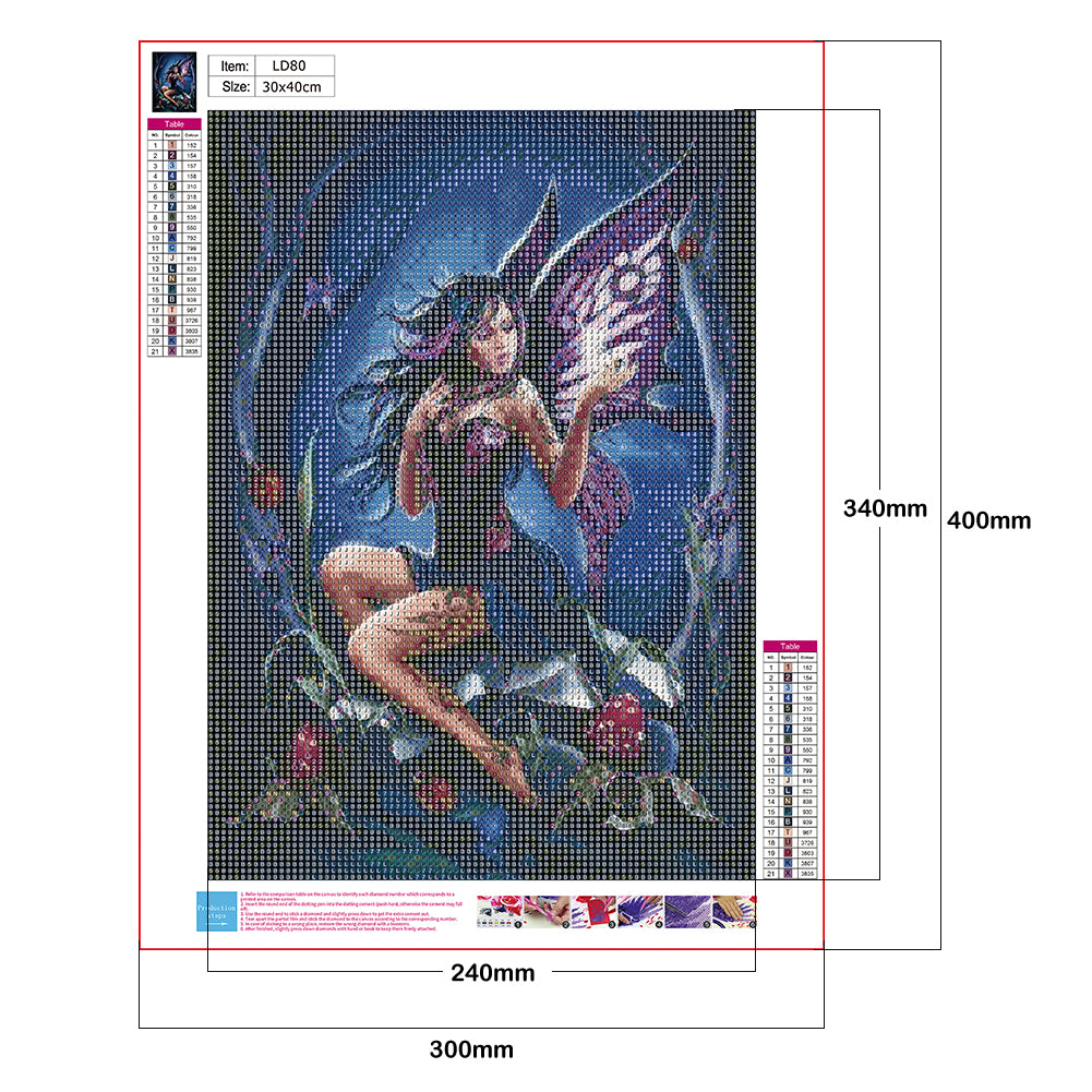 Girl - Full Round Drill Diamond Painting 30*40CM