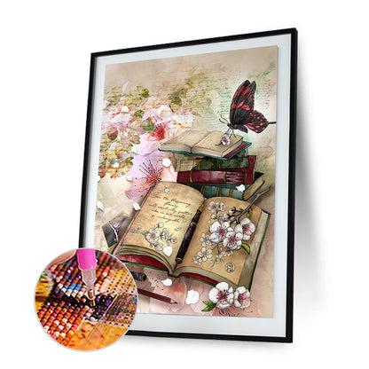 Butterfly Books - Full Round Drill Diamond Painting 30*40CM