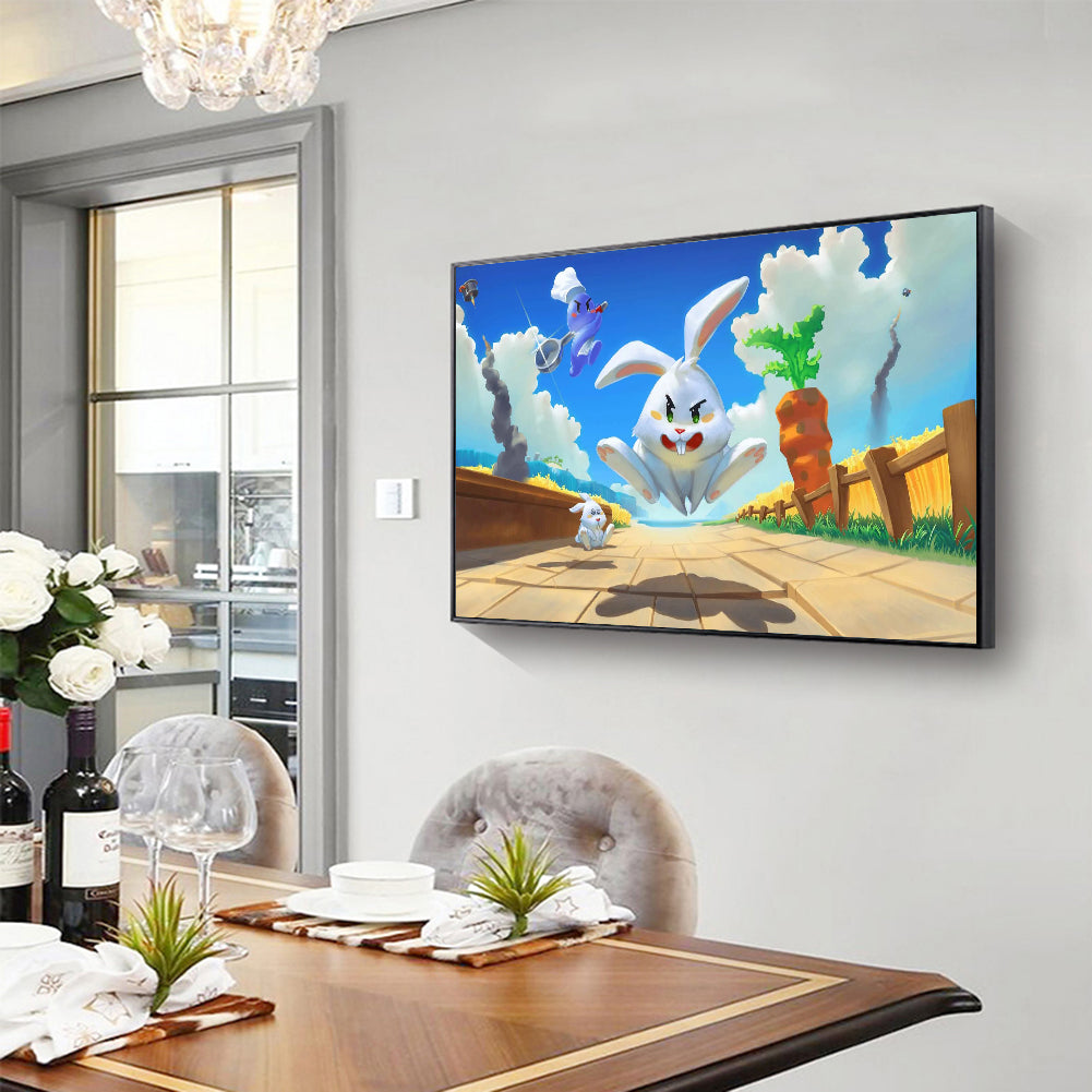 Rabbit - Full Round Drill Diamond Painting 40*30CM