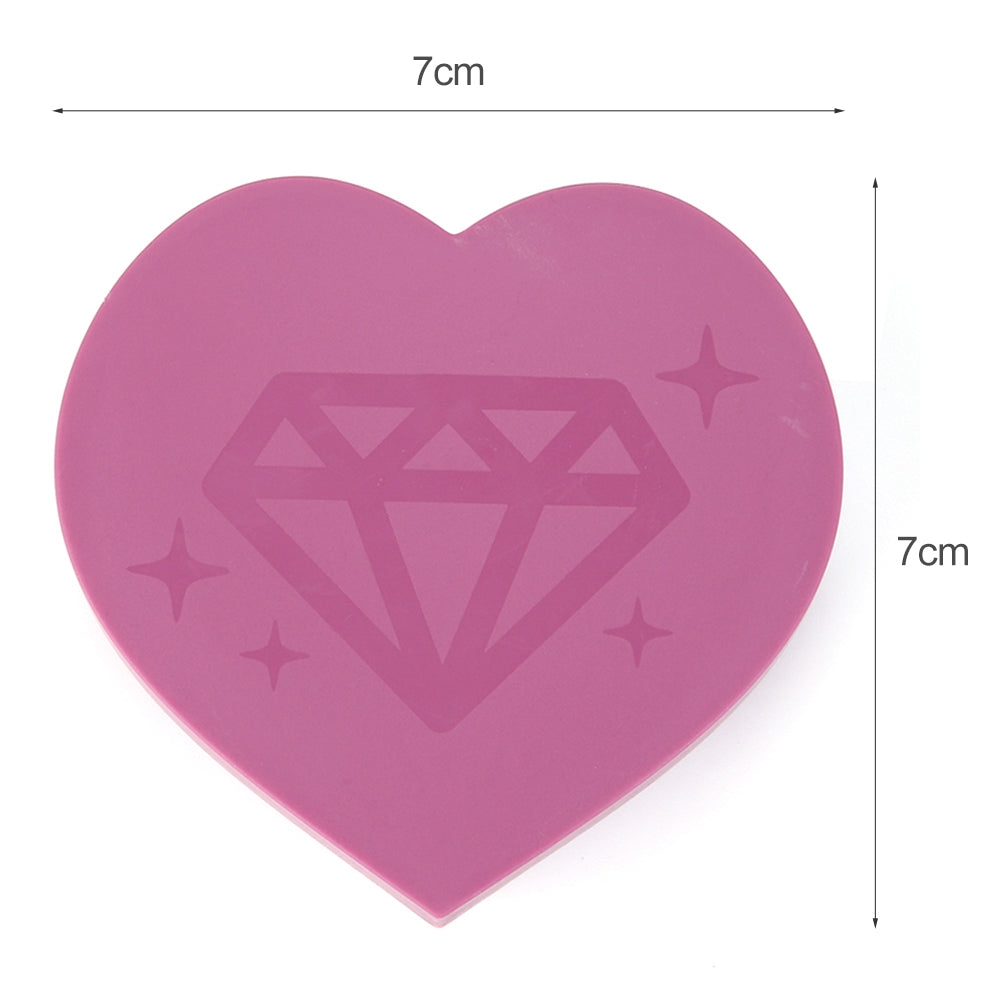 5D Diamond Painting Tray Plastic Heart Shape Rhinestone Drill Plate 7x7cm