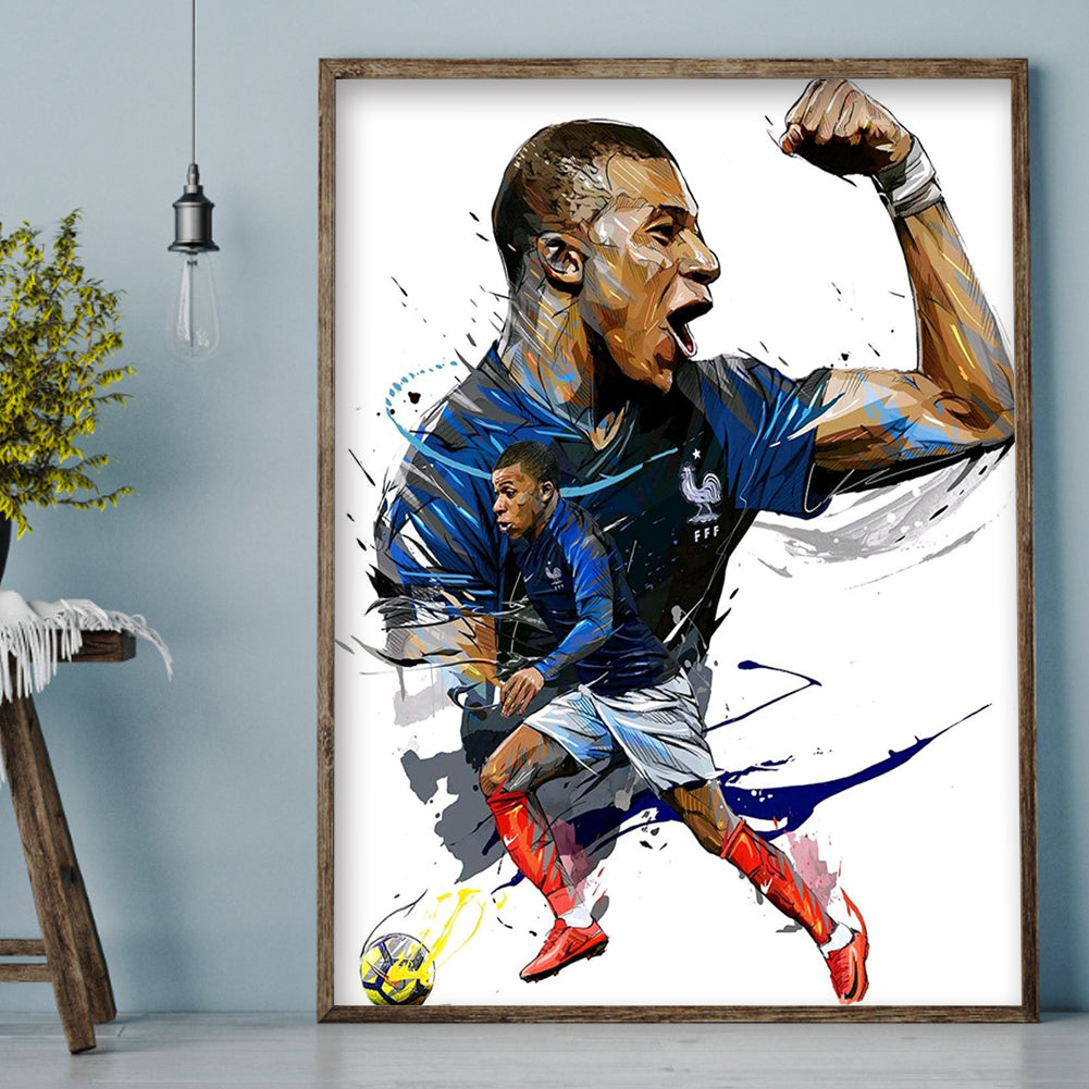 Mbappe - Full Round Drill Diamond Painting 30*40CM