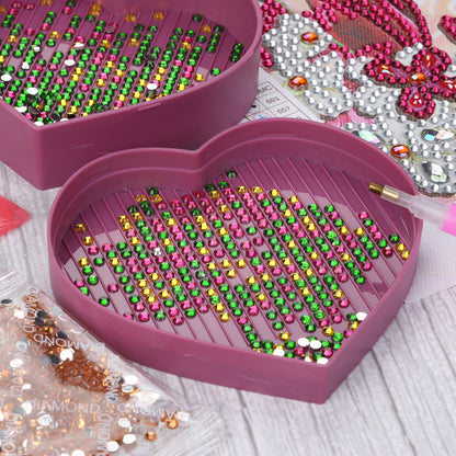 Diamond Painting Tray Plastic Heart-shaped Rhinestone Drill Plate DIY Tools