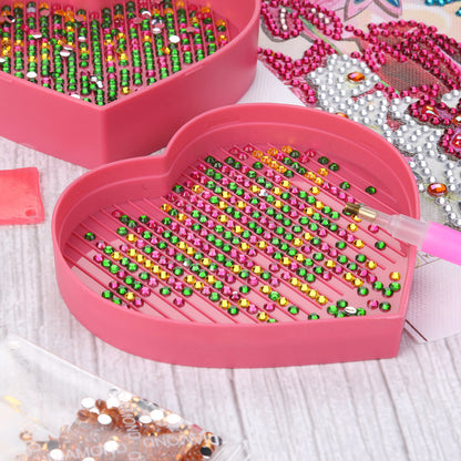 Diamond Painting Tray Plastic Heart-shaped Rhinestone Drill Plate DIY Tools