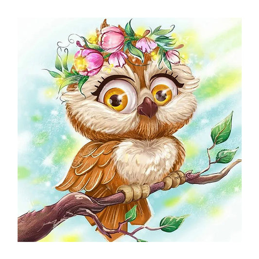 Owl - Full Round Drill Diamond Painting 30*30CM