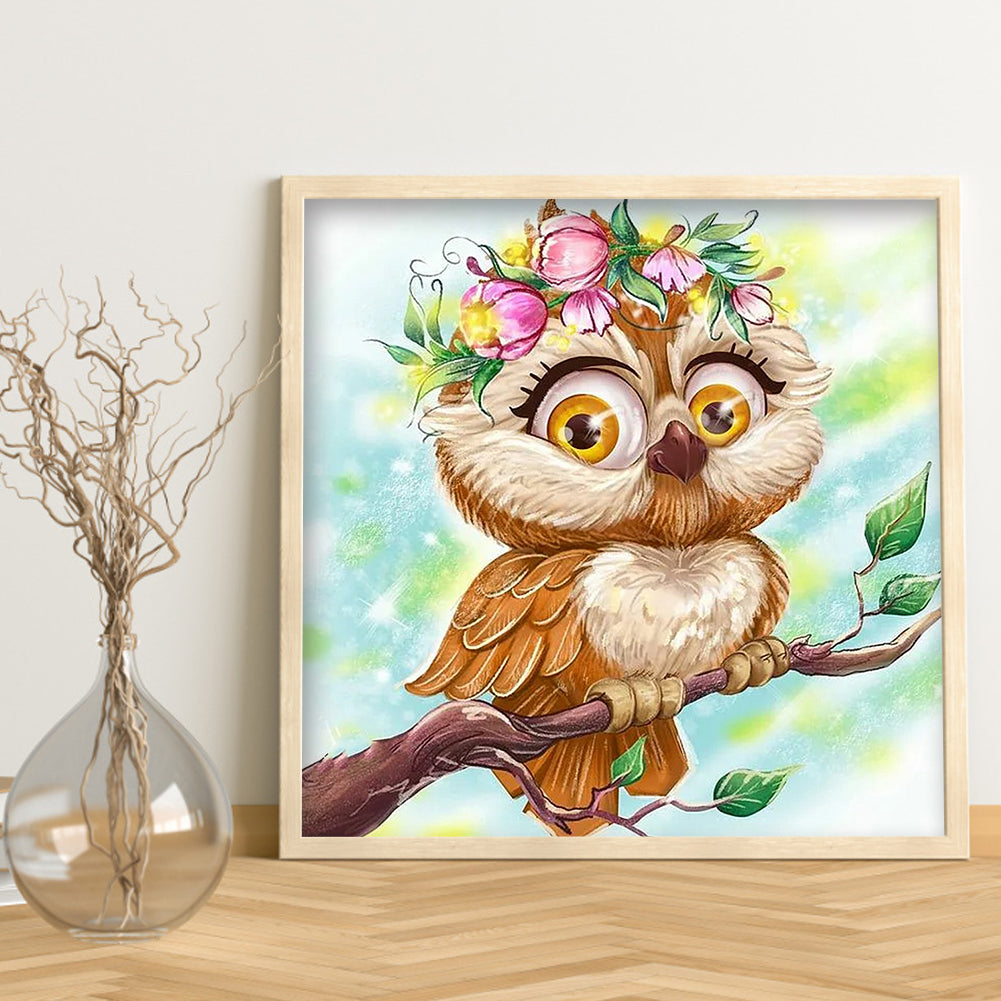 Owl - Full Round Drill Diamond Painting 30*30CM