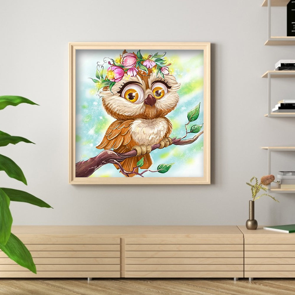 Owl - Full Round Drill Diamond Painting 30*30CM