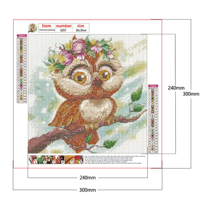 Owl - Full Round Drill Diamond Painting 30*30CM