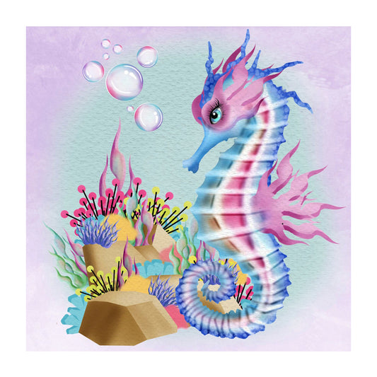 Sea Horse - Full Round Drill Diamond Painting 30*30CM