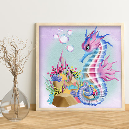Sea Horse - Full Round Drill Diamond Painting 30*30CM