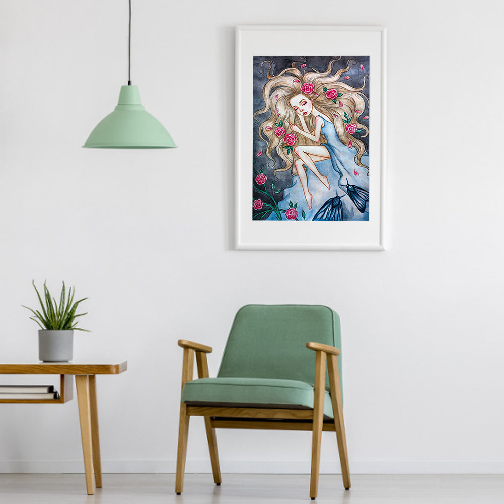 Girl - Full Round Drill Diamond Painting 30*40CM