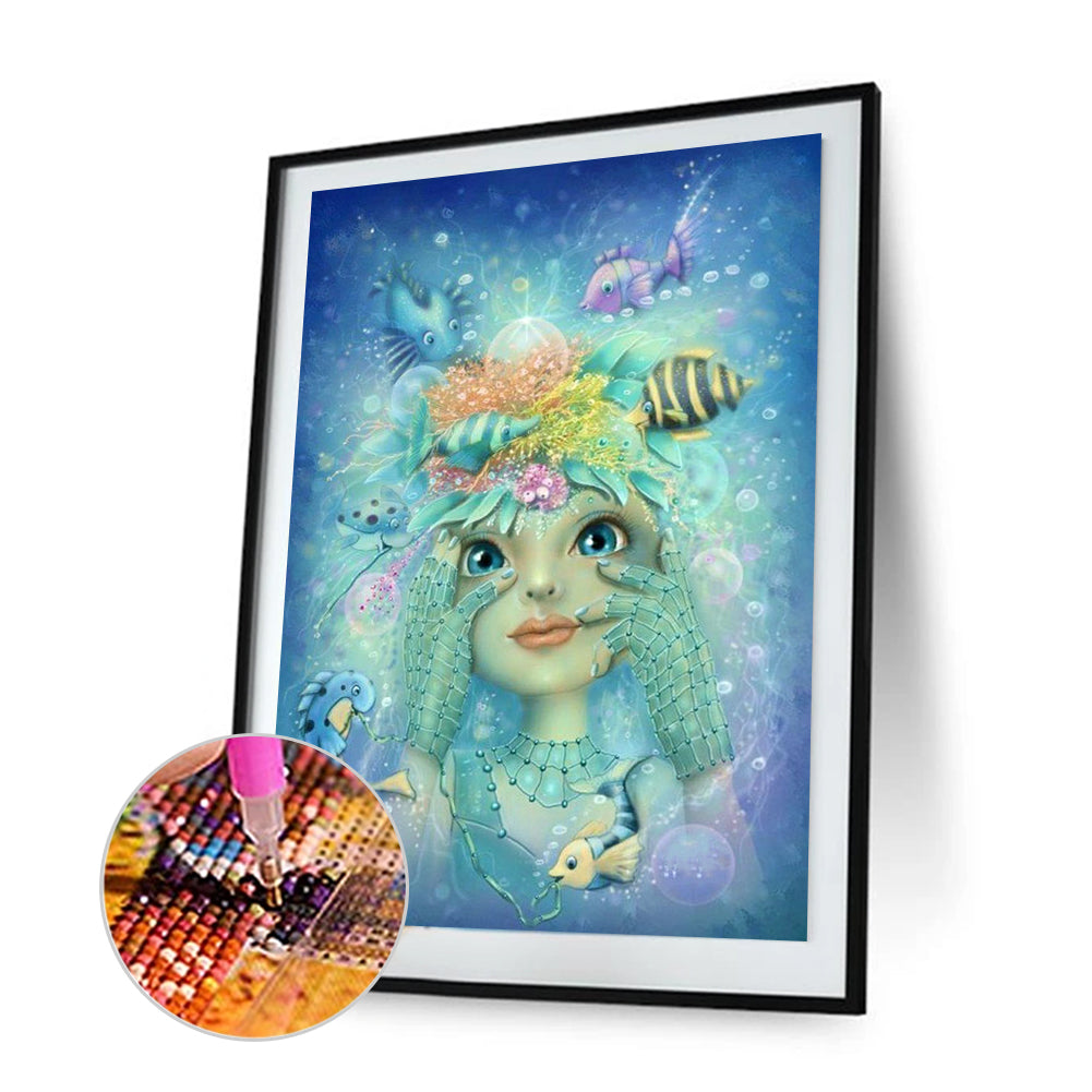 Girl - Full Round Drill Diamond Painting 30*40CM