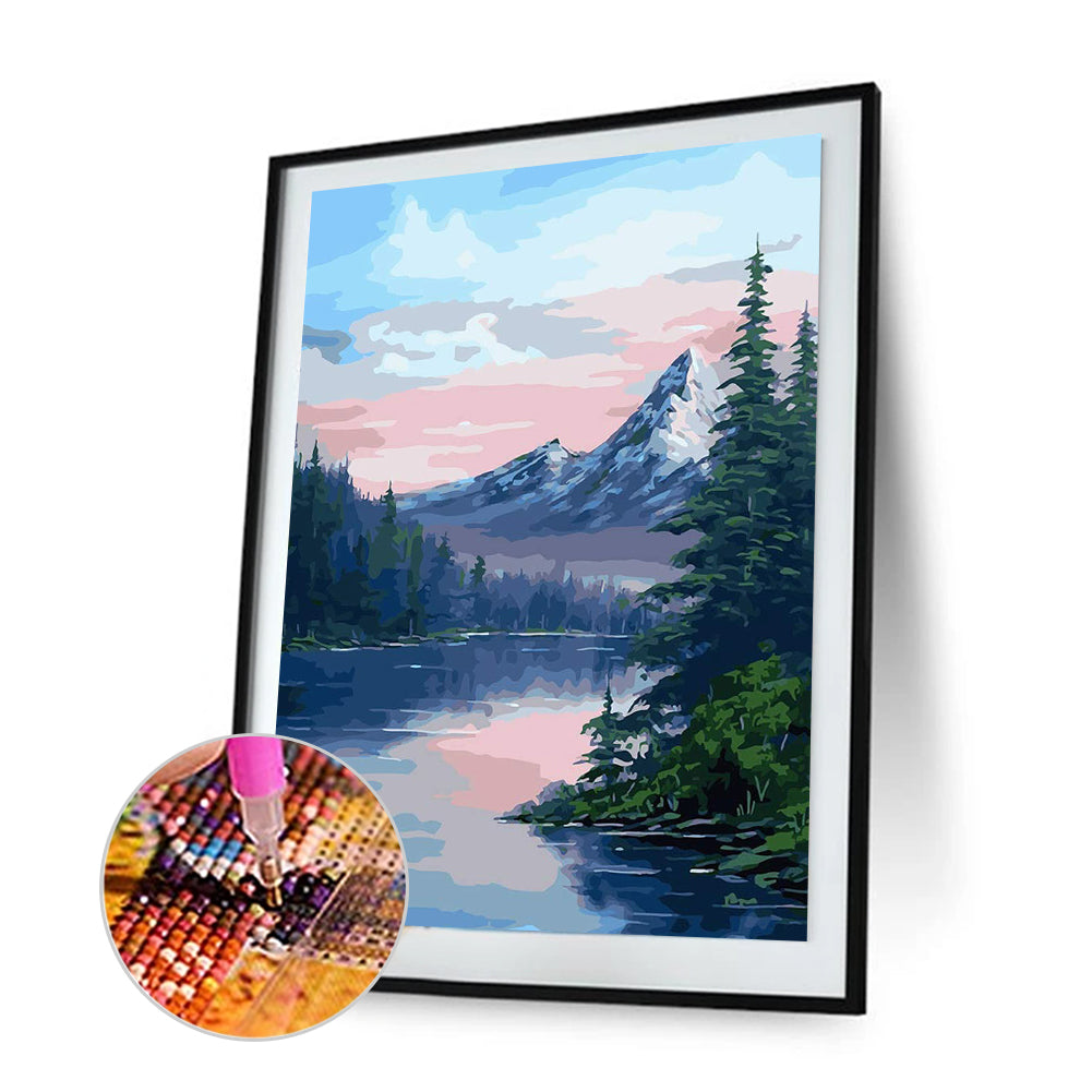 Mountain Lake - Full Round Drill Diamond Painting 30*40CM