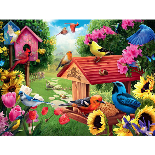 Bird Flower - Full Round Drill Diamond Painting 40*30CM