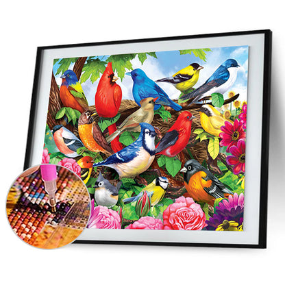 Bird Flower - Full Round Drill Diamond Painting 40*30CM