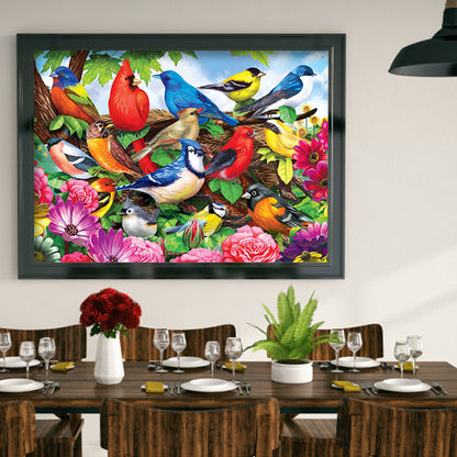 Bird Flower - Full Round Drill Diamond Painting 40*30CM