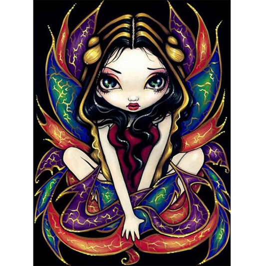 Big-eyed Doll - Full Round Drill Diamond Painting 35*45CM