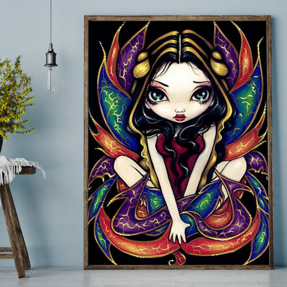 Big-eyed Doll - Full Round Drill Diamond Painting 35*45CM