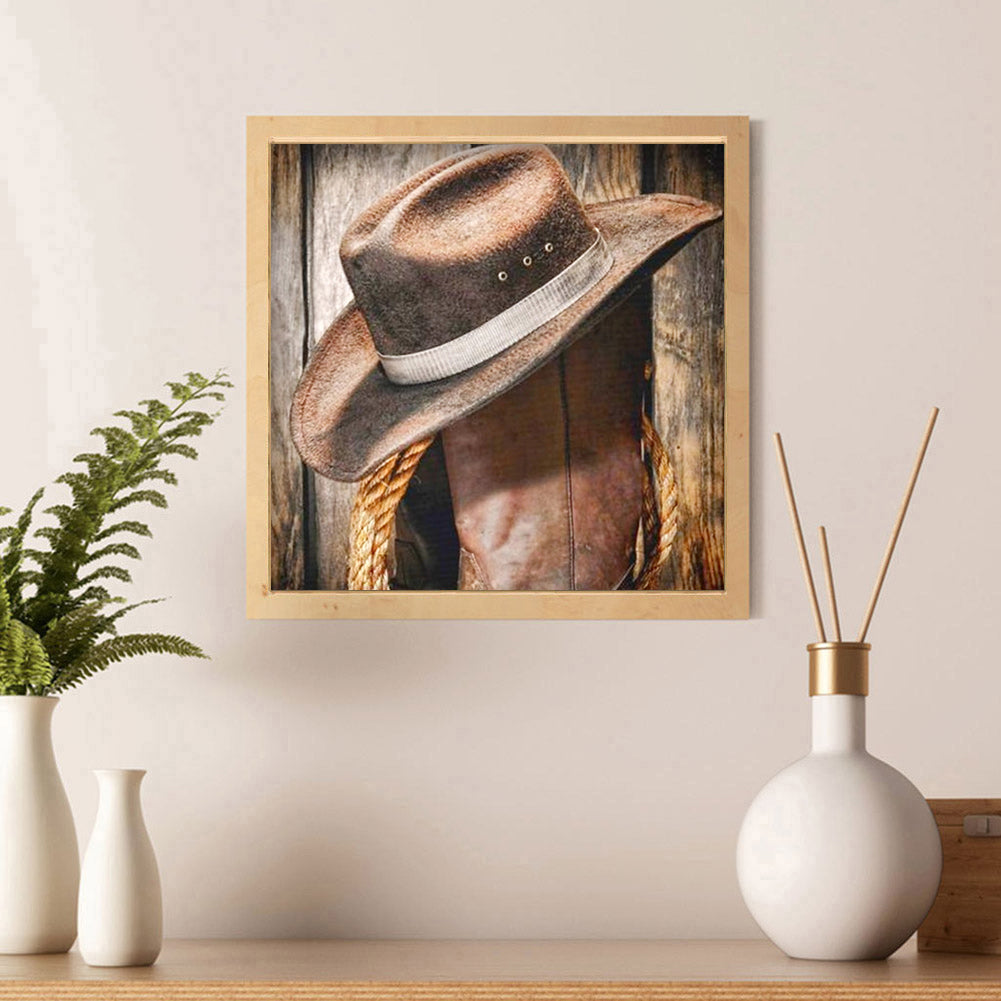 Cowboy Hat - Full Round Drill Diamond Painting 30*30CM
