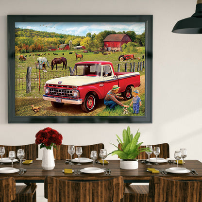 Village Car - Full Round Drill Diamond Painting 40*30CM