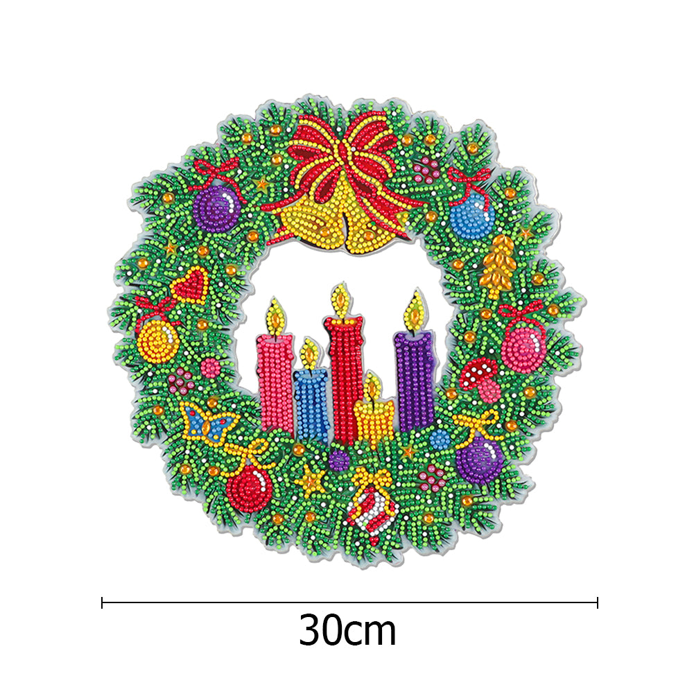 DIY Diamond Painting Hanging Christmas Flower Wreath Kit Home Door Decor