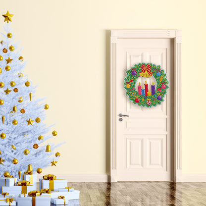 DIY Diamond Painting Hanging Christmas Flower Wreath Kit Home Door Decor