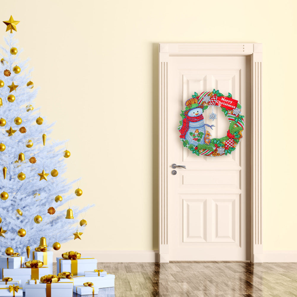 DIY Diamond Painting Hanging Christmas Flower Wreath Kit Home Door Decor