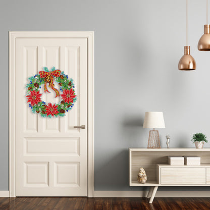 DIY Diamond Painting Hanging Christmas Flower Wreath Kit Home Door Decor