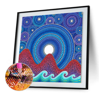 Blue Disc - Special Shaped Drill Diamond Painting 30*30CM