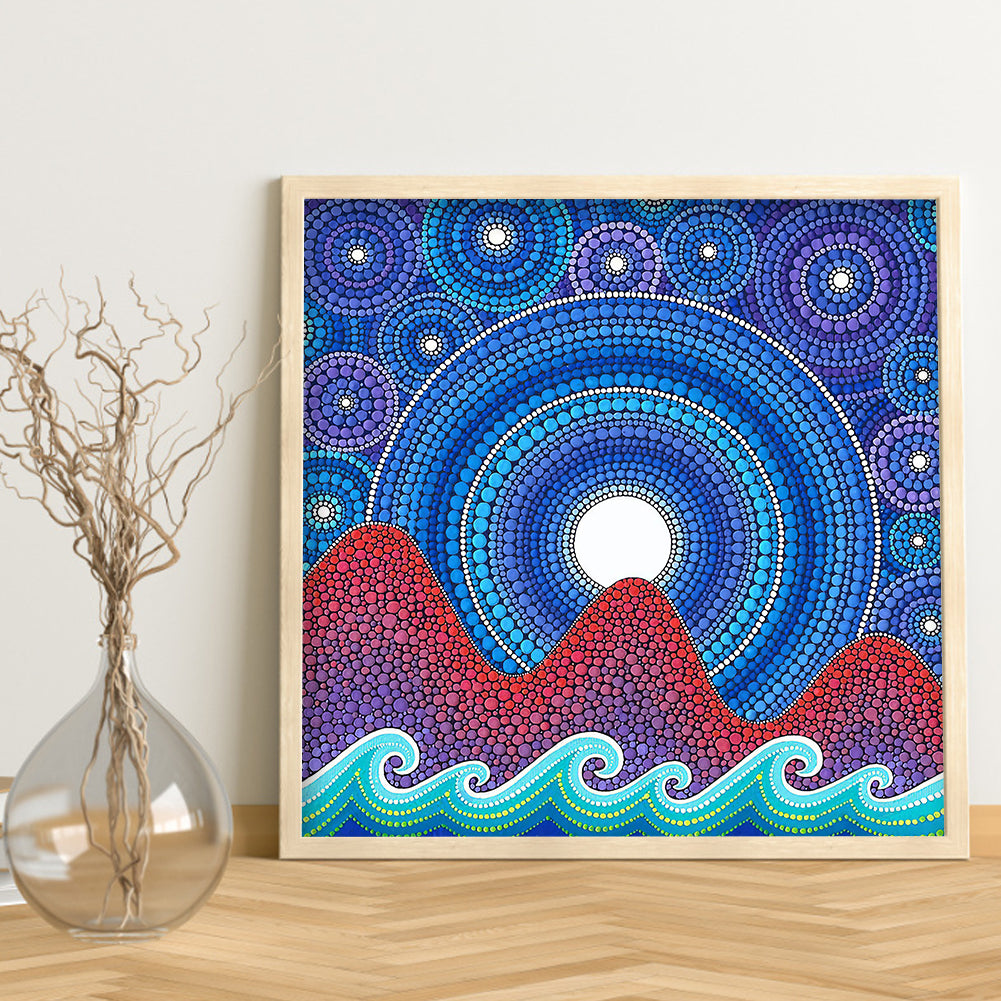 Blue Disc - Special Shaped Drill Diamond Painting 30*30CM