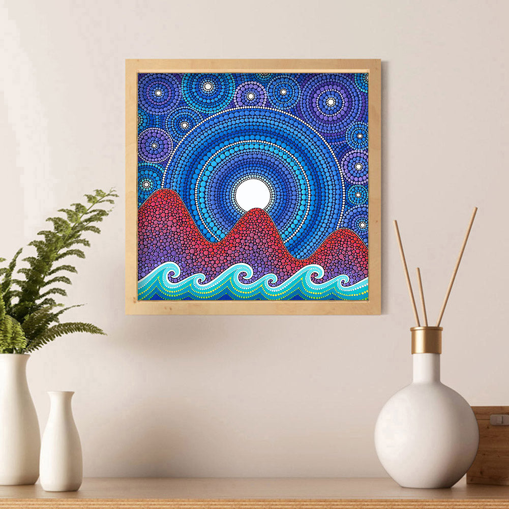 Blue Disc - Special Shaped Drill Diamond Painting 30*30CM